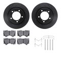 Dynamic Friction Co 8212-76005, Rotors-Drilled, Slotted-BLK w/Heavy Duty Brake Pads incl. Hardware, SLVGeospec Coat,  8212-76005